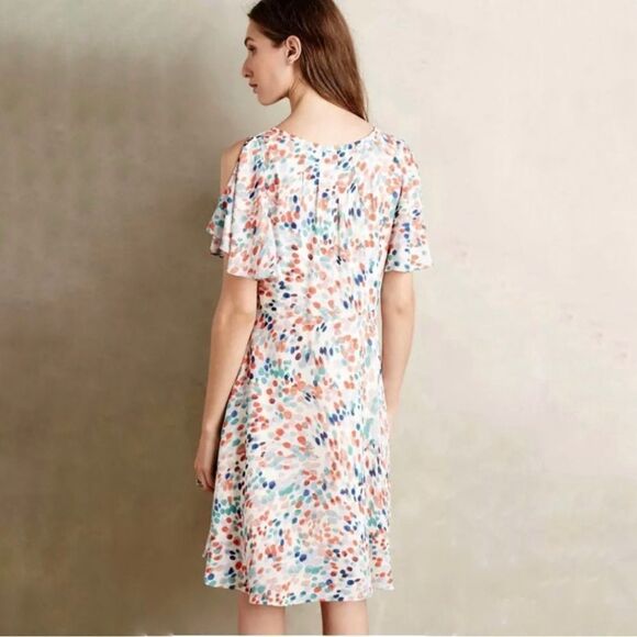 Anthropology Maeve fluttered  watercolor dress size small - Picture 2 of 7